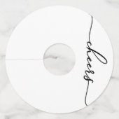 Black and White Theme Party Wijnglaslabel (Achterkant)