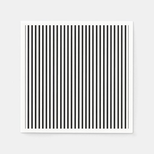 Black and White Thin Pinstripe Servet (Voorkant)