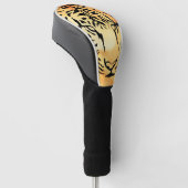 Black and White Tiger Silhouette Golfheadcover (Schuin)