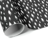 Black and White Tiny Trees Holiday Cadeaupapier (Rol Hoek)