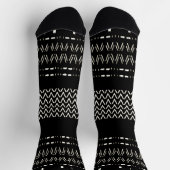 Black And White Tribal Print Crew Socks Sokken (Top)