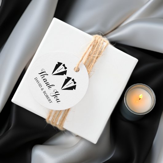 Black and white tuxedo two grooms gay wedding bedankjes labels