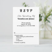 Black and White Typography Portrait Wedding RSVP (Staand voorkant)
