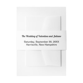 Black and White Typography Wedding Uitnodigingen Wikkel