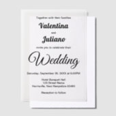 Black and White Typography Wedding Vellum Uitnodigingen (Offset)