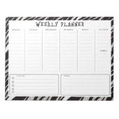 Black and White Undated Weekly Vertical Planner Notitieblok (Voorkant)