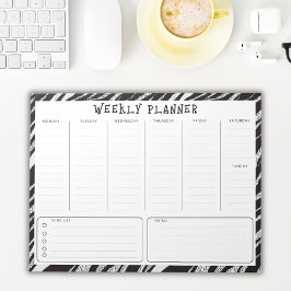 Black and White Undated Weekly Vertical Planner Notitieblok