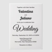 Black and White Vellum Wedding Invitation (Recto)