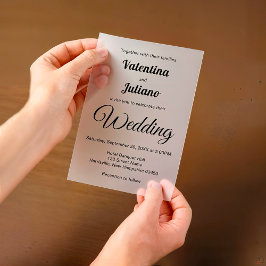 Black and White Vellum Wedding Invitation Uitnodigingen