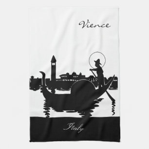 Black and White Vience Italië Theedoek