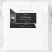 Black and White Wavy Silver Hearts Product Labels (Tas)