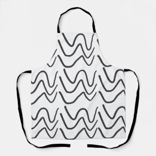 Black and White Wavy Stripe Pattern Schort