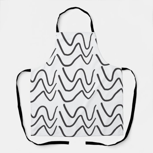Black and White Wavy Stripe Pattern Schort (Voorkant)