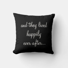 Black and White "We Deed" Wedding Date Pillow Kussen