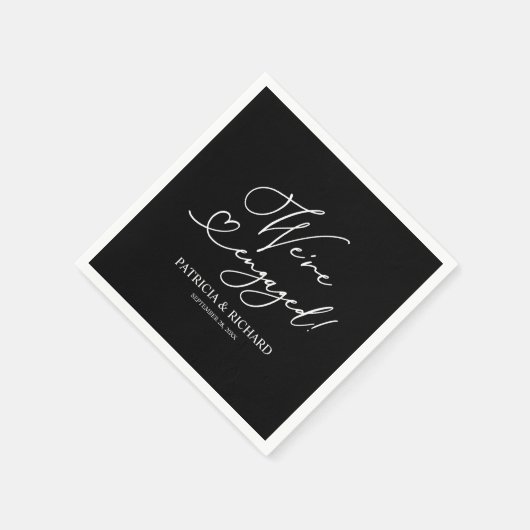 Black and White We zijn een 'Engaged Party'-nap Servet (Hoek)