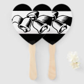 Black and White Wedding Bells Hand Fan Handwaaier (Voorkant en achterkant)