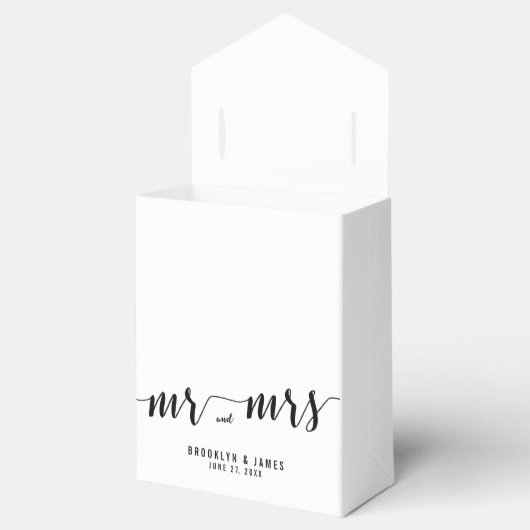 Black and White Wedding Favor Boxes Tent Bedankdoosjes (Geopend)