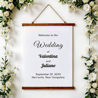 Black and White Wedding Hanging Tapestry Hangend Wandkleed