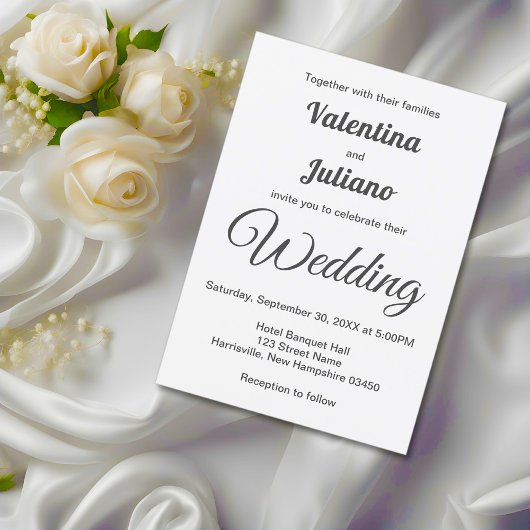 Black and White Wedding Invitation