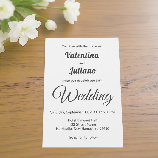 Black and White Wedding Invitation