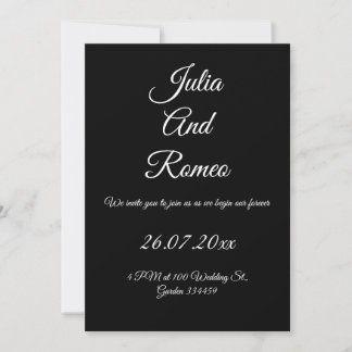 Black and White Wedding  Kaart