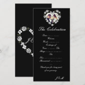 Black and White Wedding Program & Celebration Itin Feestdagenkaart (Voorkant / Achterkant)