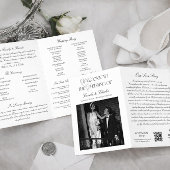 Black and White Wedding Program Kaart