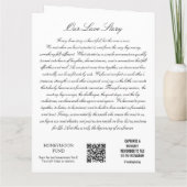 Black and White Wedding Program Kaart (Achterkant)