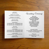 Black and White Wedding Program Programma