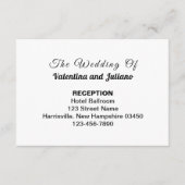 Black and White Wedding Reception Enclosure Card Informatiekaartje (Voorkant)