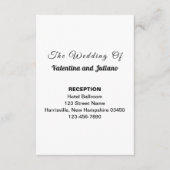 Black and White Wedding Reception Portrait Informatiekaartje (Voorkant)