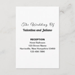 Black and White Wedding Reception Portrait Informatiekaartje