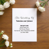 Black and White Wedding Reception Portrait Informatiekaartje