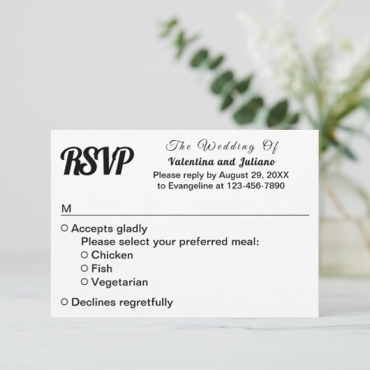 Black and White Wedding RSVP (Debout devant)