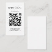 Black and White Wedding RSVP Qr Code Enclosure Car Informatiekaartje (Voorkant / Achterkant)