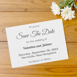Black and White Wedding Save The Date