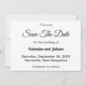Black and White Wedding Save The Date (Voorkant)