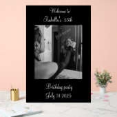 Black and white Welcome to the birthday party  (Mariage)