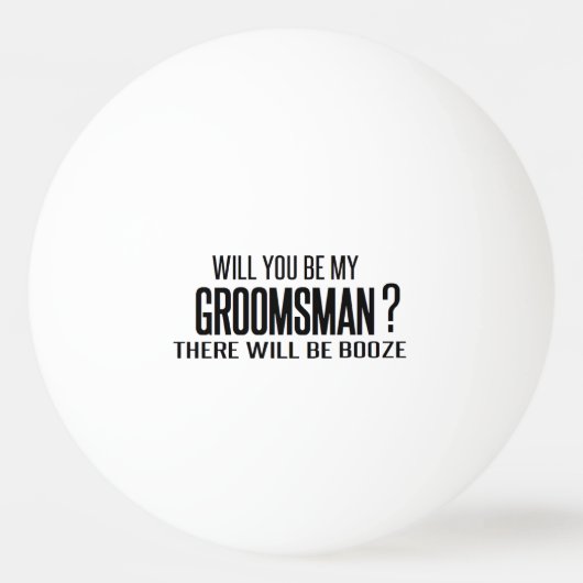 black and white will you be my groomsman? wedding  pingpongballen (Voorkant)