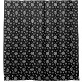 Black And White Winter Snowflake Pattern Douchegordijn (Voorkant)