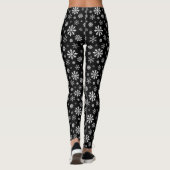 Black And White Winter Snowflake Pattern Leggings (Achterkant)