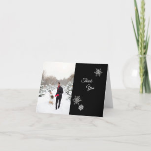 Black and White Winter Weddenschap Foto bedankt