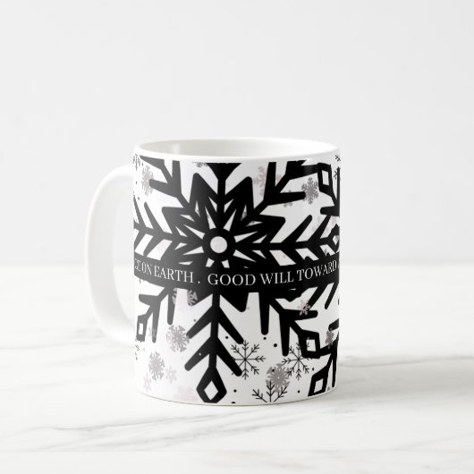black and white with saying christmas mug (Devant gauche)