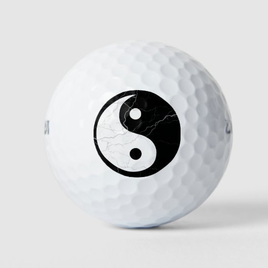 Black and White Yin Yang Golfballen (Voorkant)