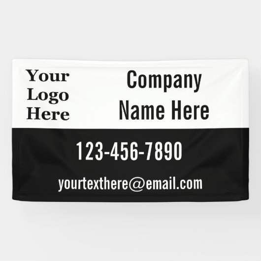 Black and White Your Logo Business Spandoek (Horizontaal)