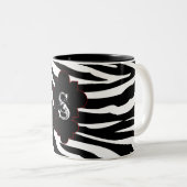 Black and White Zebra Print Animal Coffee Mug Cup (Devant droit)