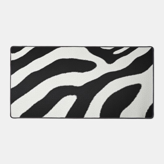Black And White Zebra Stripes Animal Fur Pattern Bureaumat (Voorkant)