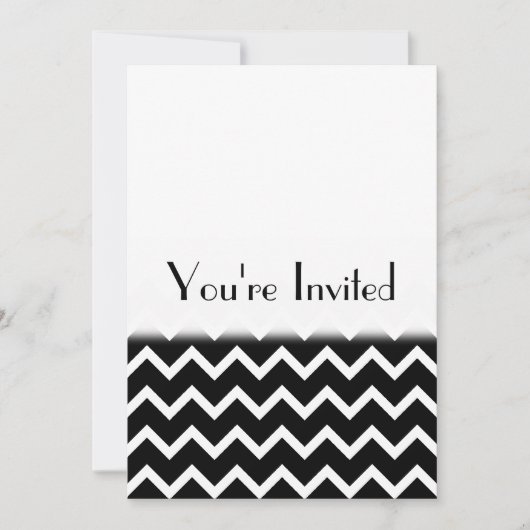 Black and White Zig Zag Pattern. Deel Plain. Kaart (Voorkant)