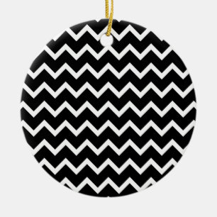 Black and White Zig Zag Pattern. Keramisch Ornament