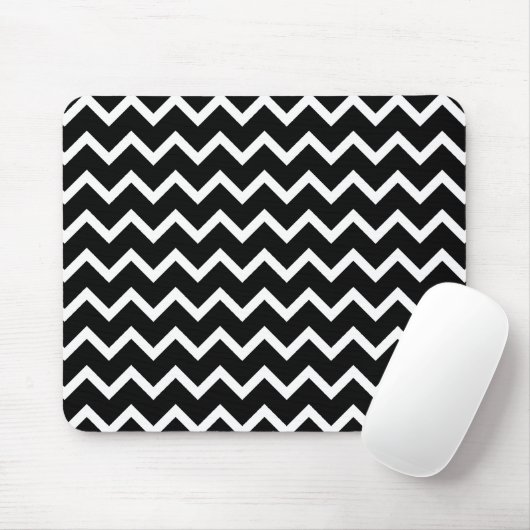 Black and White Zig Zag Pattern. Muismat (Met muis)